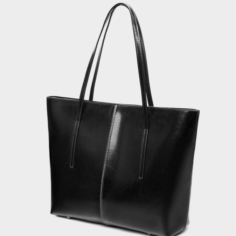 Genuine Leather Large Tote Shoulder Bag – Elegance for Everyday Commuting