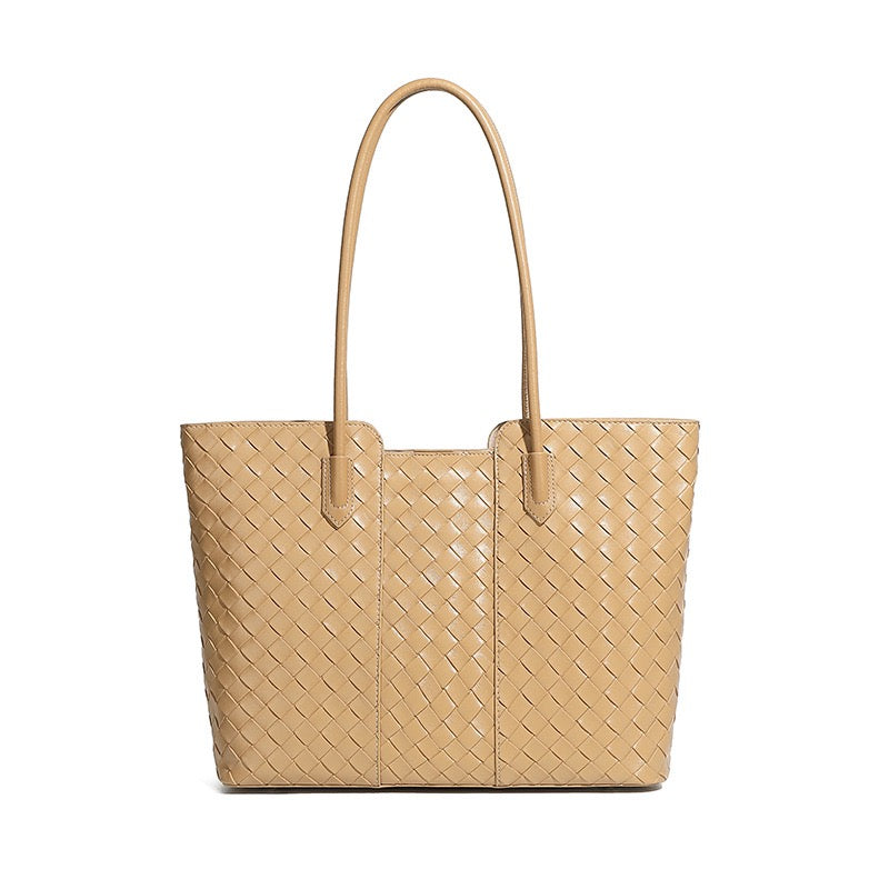 Elegant Woven Cowhide Tote Bag for Ultimate Sophistication
