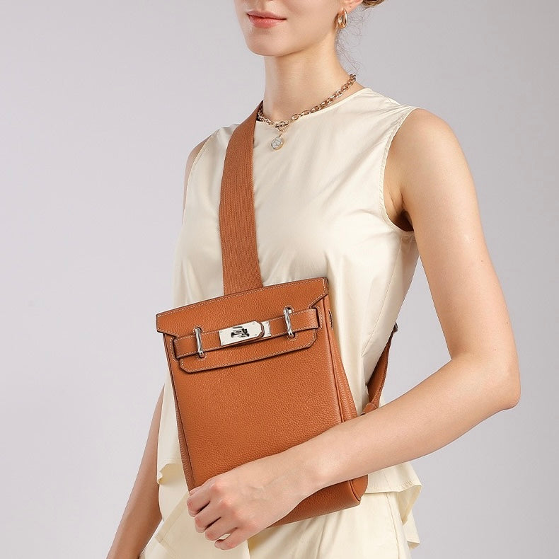 Top Grain Cowhide Luxe Crossbody Chest Bag