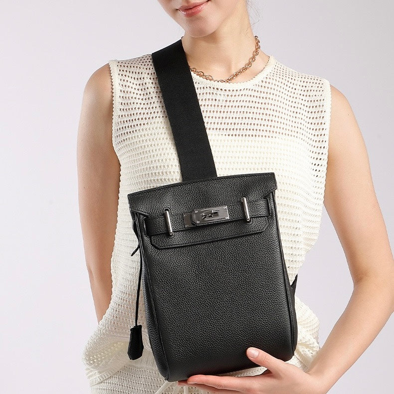 Top Grain Cowhide Luxe Crossbody Chest Bag