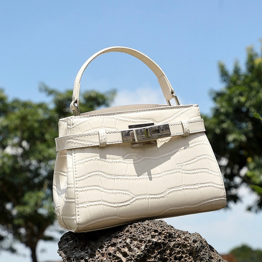 Luxury Crocodile Pattern Genuine Leather Handbag