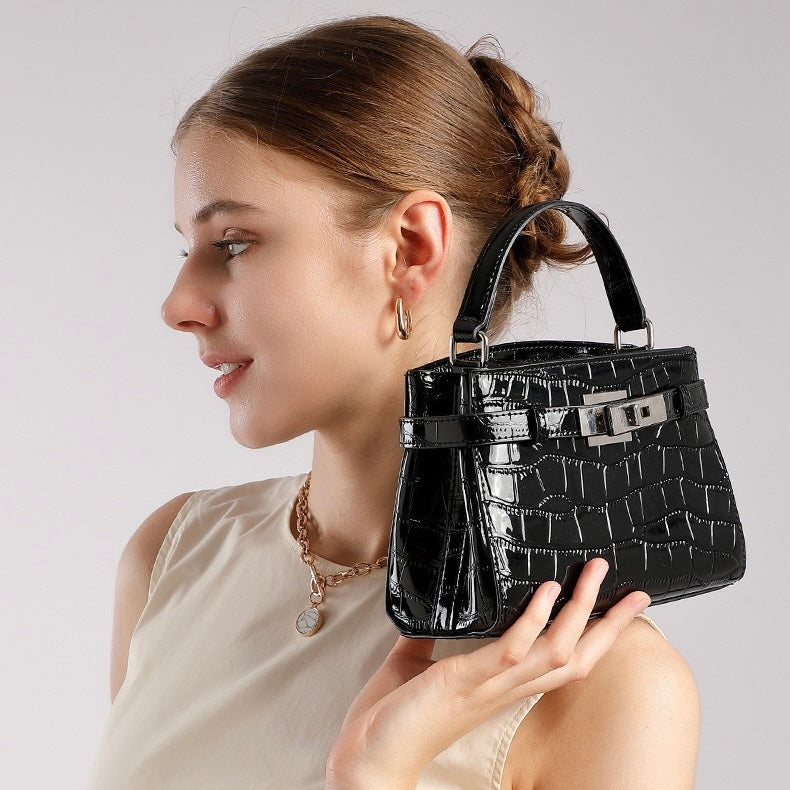 Luxury Crocodile Pattern Genuine Leather Handbag