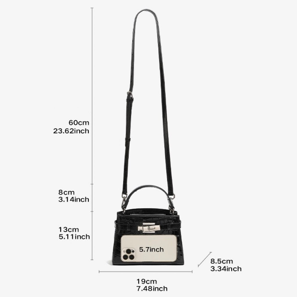 Luxury Crocodile Pattern Genuine Leather Handbag