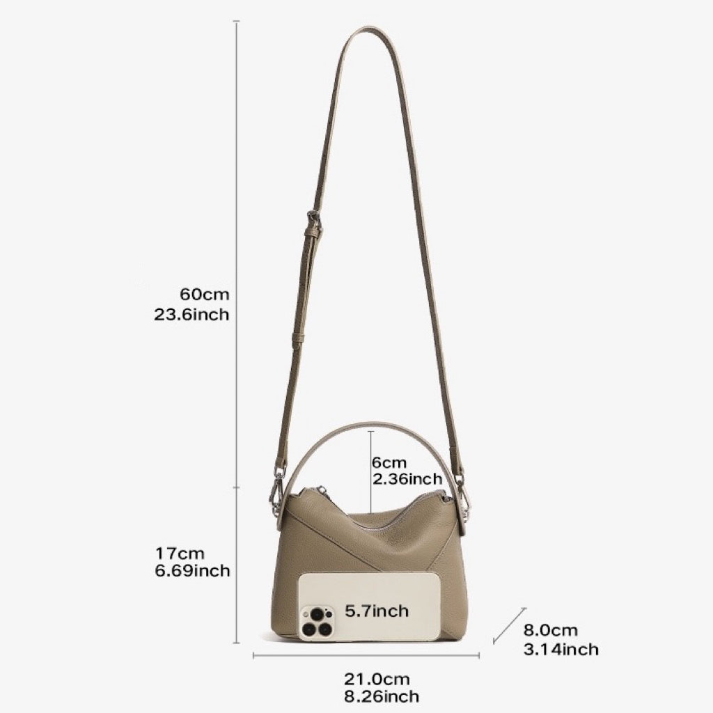 Luxurious Geometric Genuine Leather Pillow Crossbody Handbag