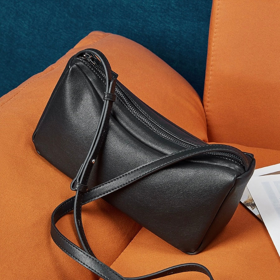 Elegant Leather Minimalist Crossbody Shoulder Bag for Women