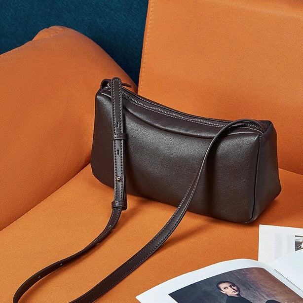Elegant Leather Minimalist Crossbody Shoulder Bag for Women