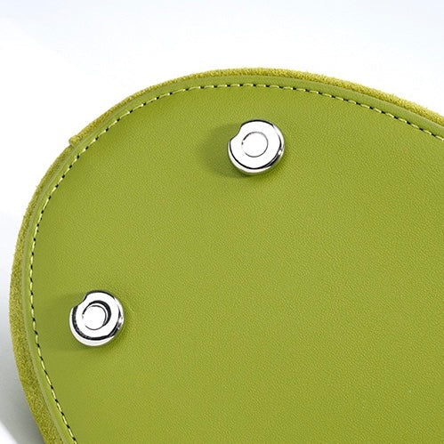 Matte Genuine Leather Colorblock Saddle Bag for Women