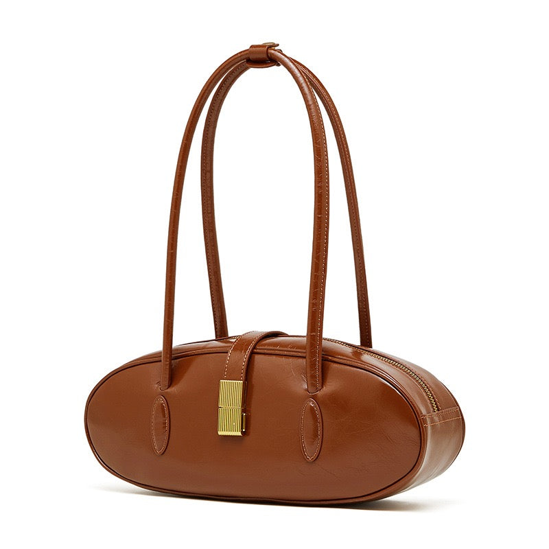 Top Grain Cowhide Elegant Baguette Bag for Women