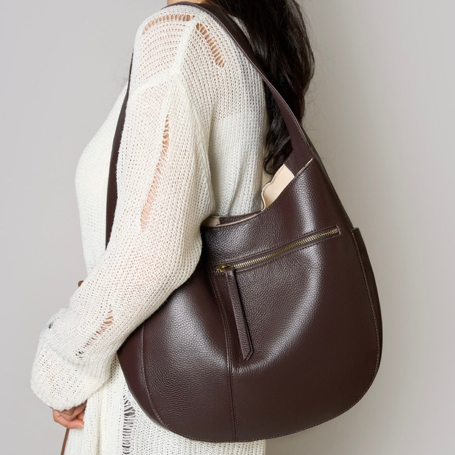 Chic Top Grain Leather Large Capacity Tote Bag