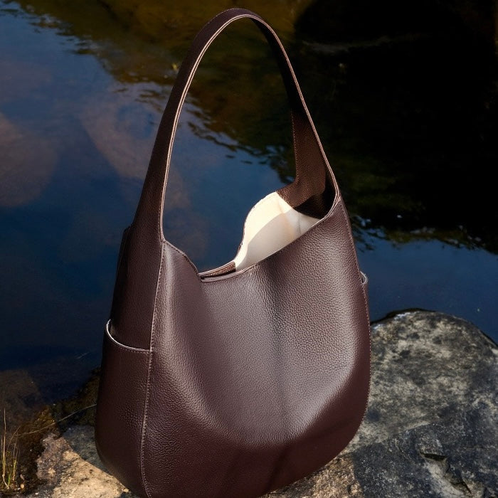 Chic Top Grain Leather Large Capacity Tote Bag