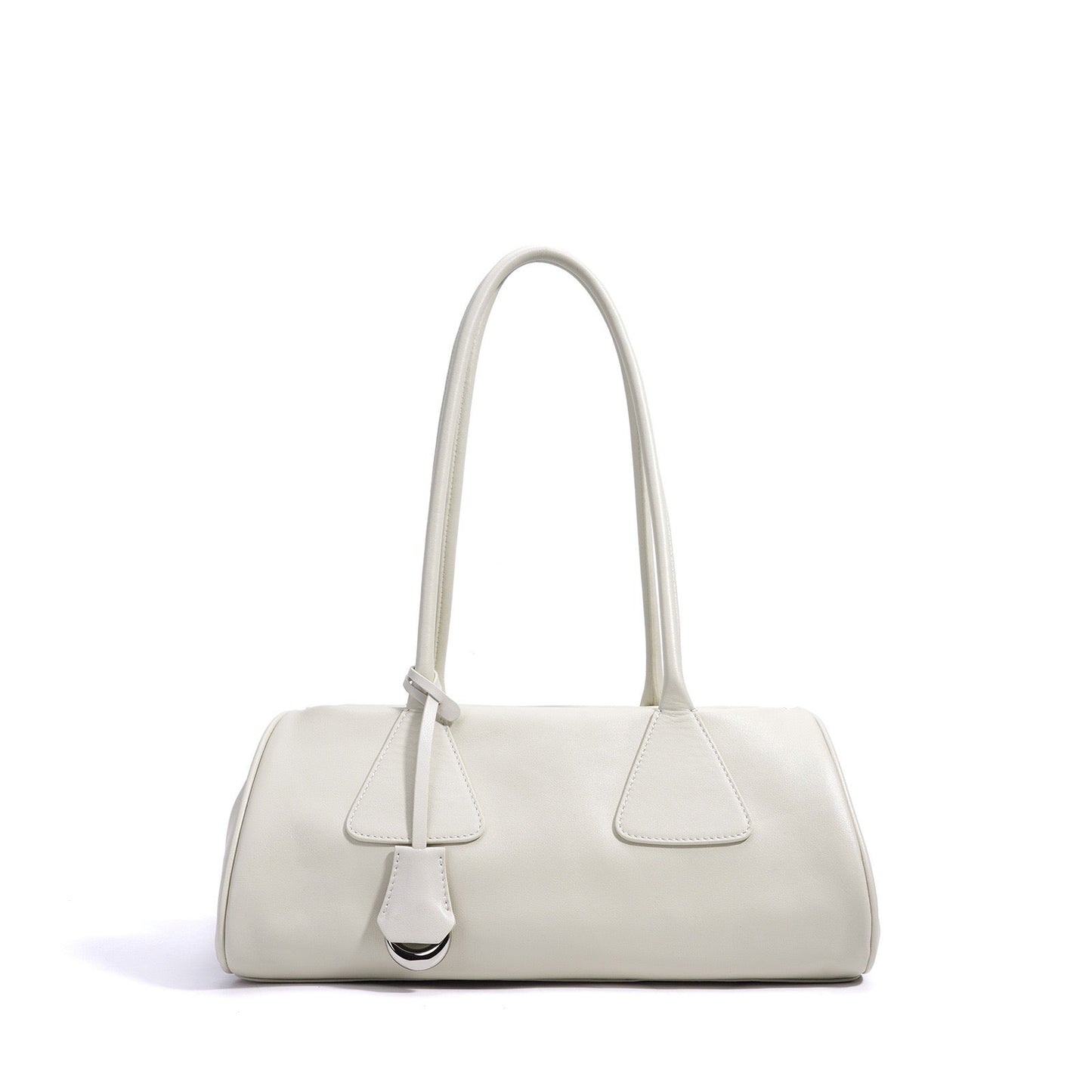 Pillow Shoulder Baguette Bag in Genuine Leather - French Elegance