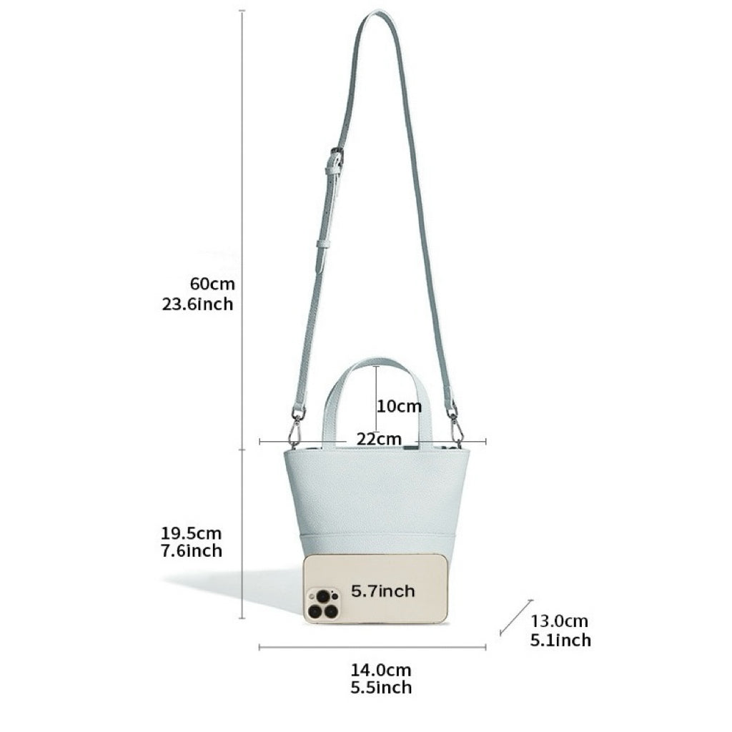 Exquisite Women's Genuine Leather Minimalist Crossbody Bucket Bag
