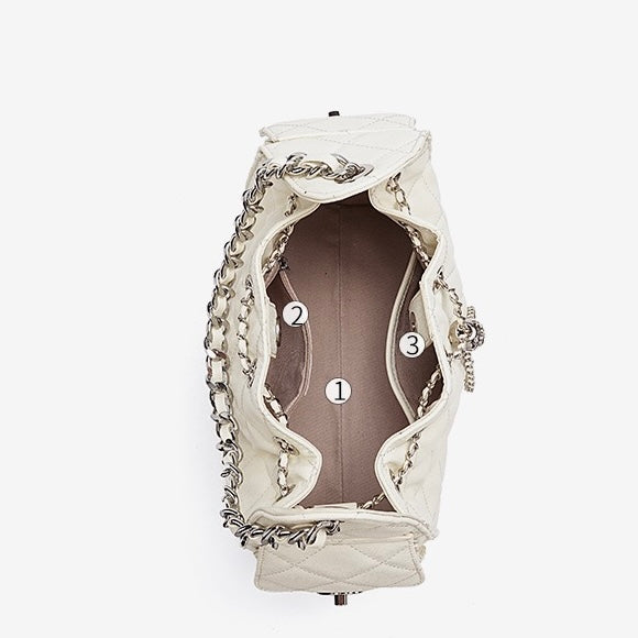 Caviar Pattern Genuine Leather Large Capacity Bucket Shoulder Bag