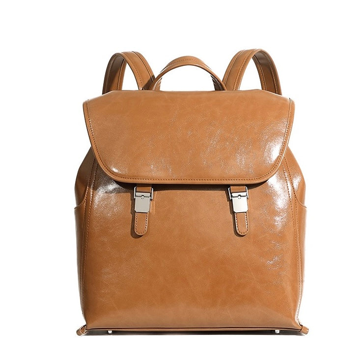 Genuine Leather Bronze-Era Unisex Casual Backpack