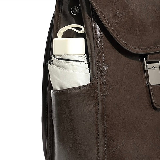 Genuine Leather Bronze-Era Unisex Casual Backpack