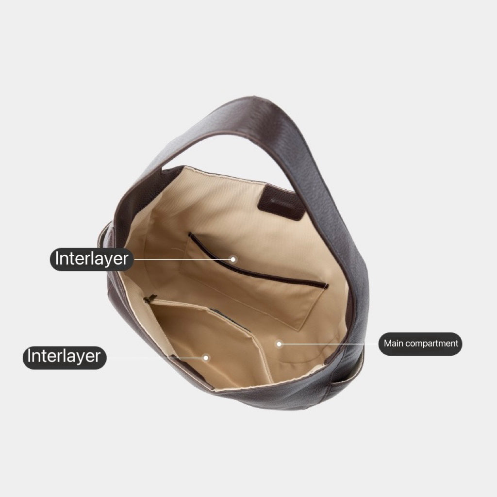 Chic Top Grain Leather Large Capacity Tote Bag