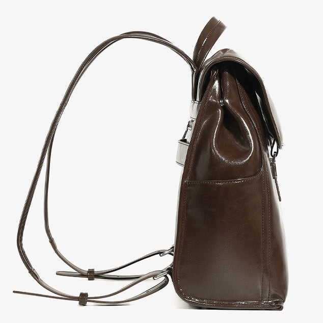 Genuine Leather Bronze-Era Unisex Casual Backpack