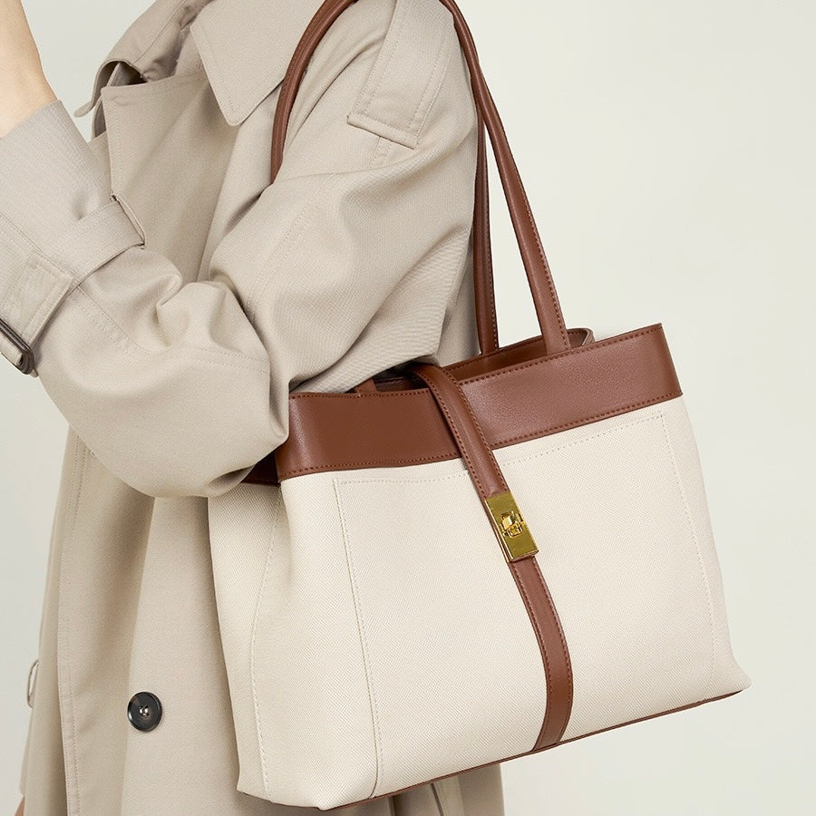 Genuine Leather Dune & Saddle Tote Bag for the Modern Woman