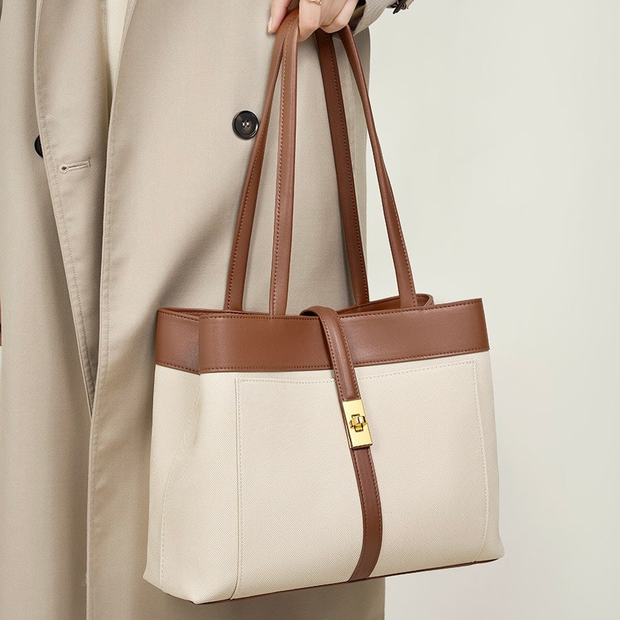 Genuine Leather Dune & Saddle Tote Bag for the Modern Woman