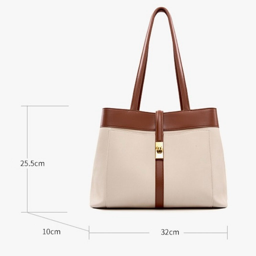 Genuine Leather Dune & Saddle Tote Bag for the Modern Woman