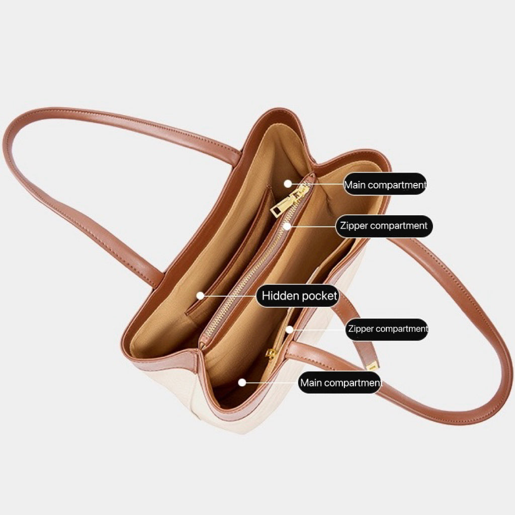 Genuine Leather Dune & Saddle Tote Bag for the Modern Woman