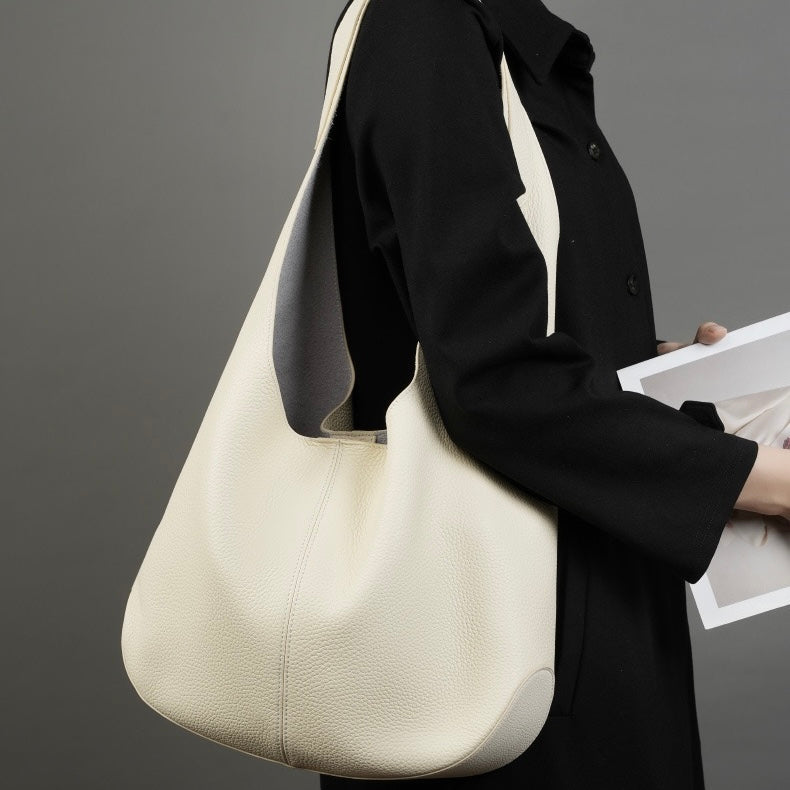 Luna Luxe Genuine Leather Hobo Tote Bag
