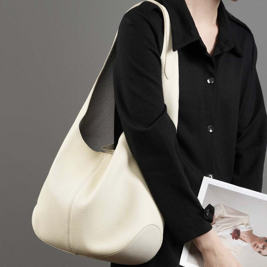 Luna Luxe Genuine Leather Hobo Tote Bag