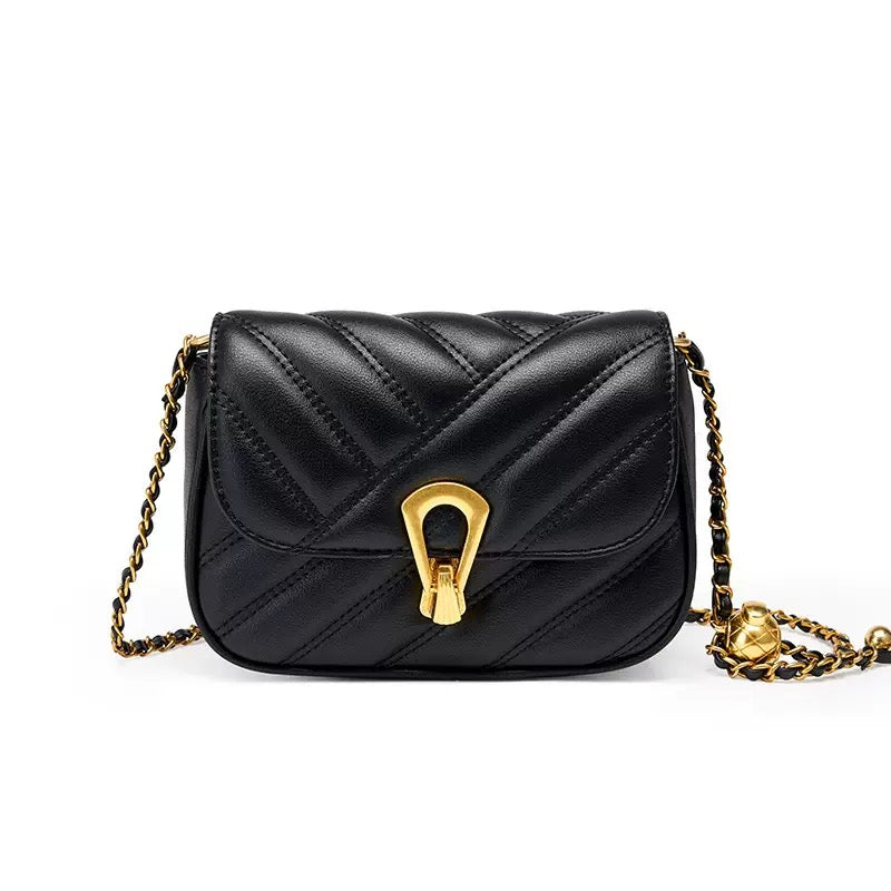 2025 Summer Luxe Genuine Leather Mini Chain Shoulder Bag