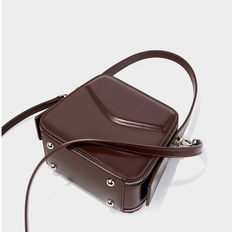 Genuine Leather Women's Trapezoidal Handheld Shoulder Bag