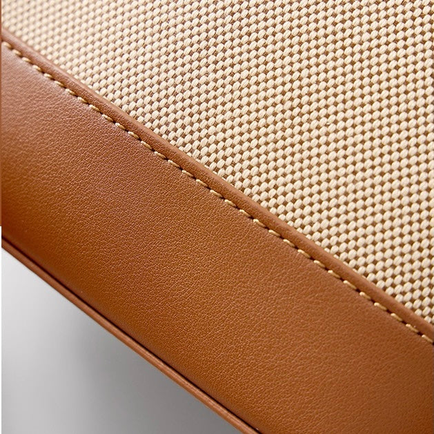 Niche Commuter Color Block Woven Shoulder Bag in Elegant Brown