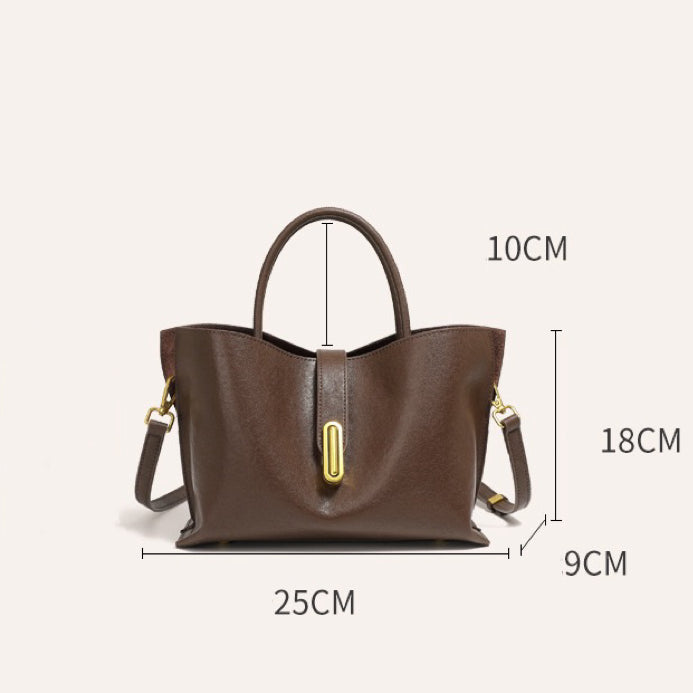 Genuine Cowhide Niche Commuter Crossbody Tote for the Elegant Woman