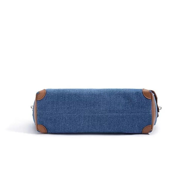 Sophisticated Denim & Leather Travel Backpack for Women