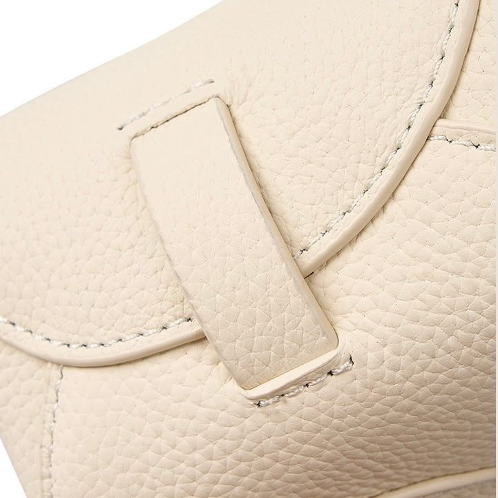 Asymmetric Luxe Grained Leather Crossbody Bag