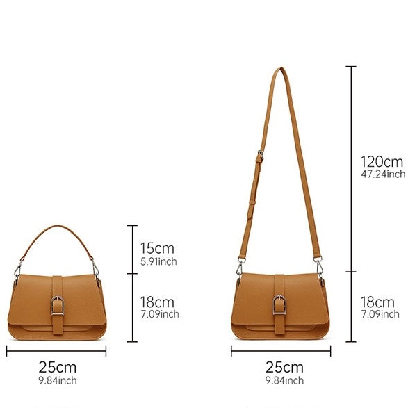 Exquisite Minimalist Leather Saddle Bag for Elegant Commuting