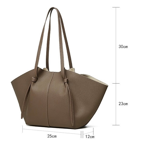 Duo-Set Premium Textured Leather Tote with Pouch