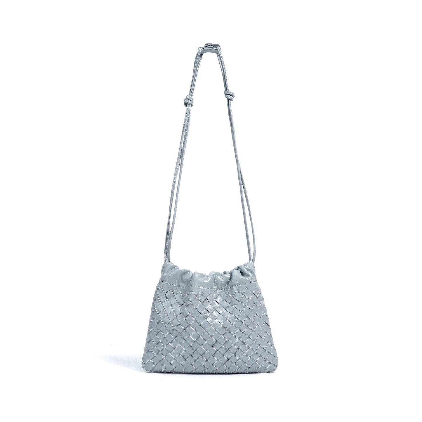 Sheepskin Elegance: Women's Woven Leather Crossbody Bag
