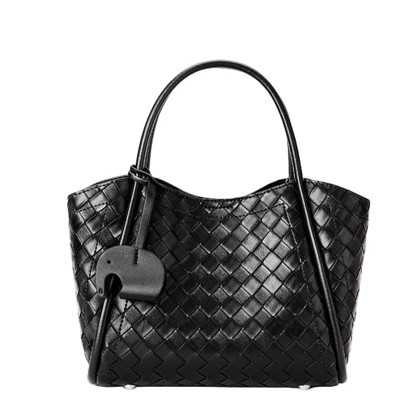 Premium Leather Woven Large Capacity Tote & Crossbody Bag