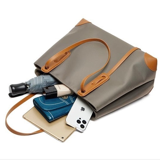 Sophisticated Taupe Large Capacity Single-Shoulder Tote Bag