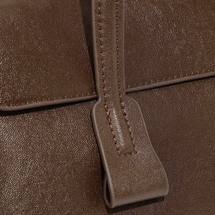 Vintage Genuine Leather Underarm Baguette Bag - Timeless Elegance