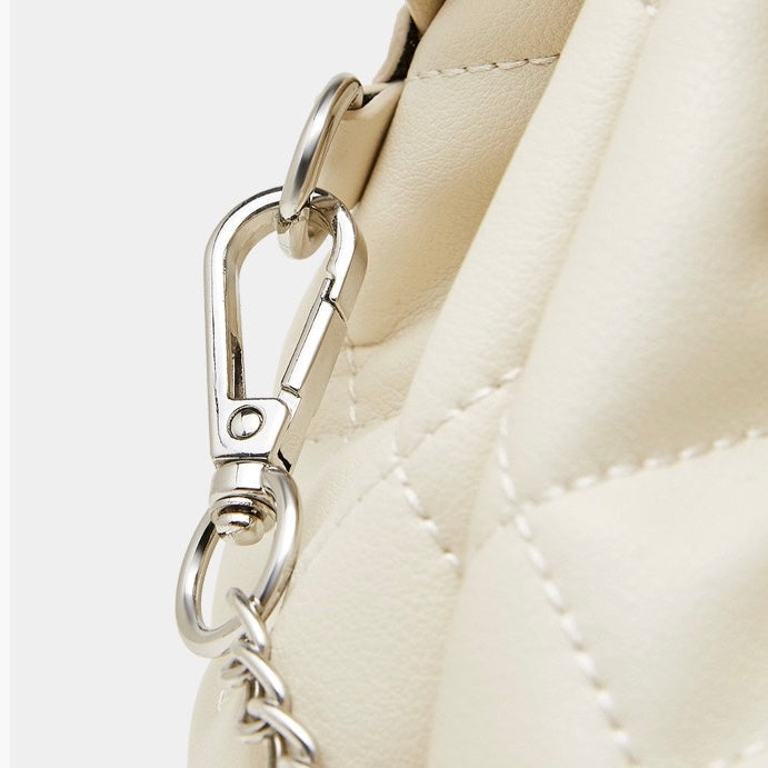 Chic Diamond-Quilted Leather Mini Backpack with Detachable Pouch