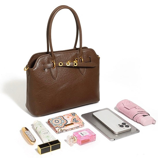 Vintage Grain Leather Tote Bag - Timeless Elegance Redefined