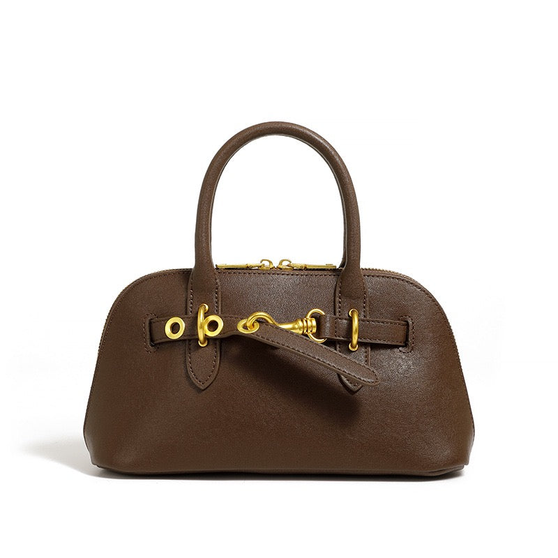Elegant Vintage Genuine Leather Shell Bag for Women
