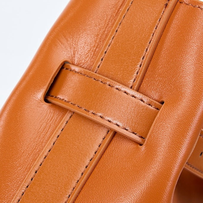 Vintage Elegance Genuine Leather Shoulder Bucket Bag