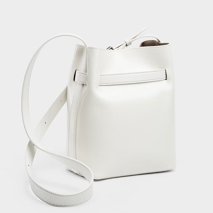 Vintage Elegance Genuine Leather Shoulder Bucket Bag