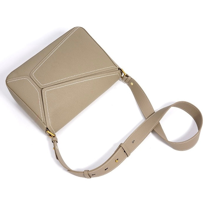Exquisite Genuine Leather Geometric Crossbody Bag for the Modern Woman
