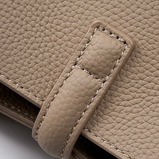 Top-Grain Leather Crossbody Bag with Elegant Lock Closure