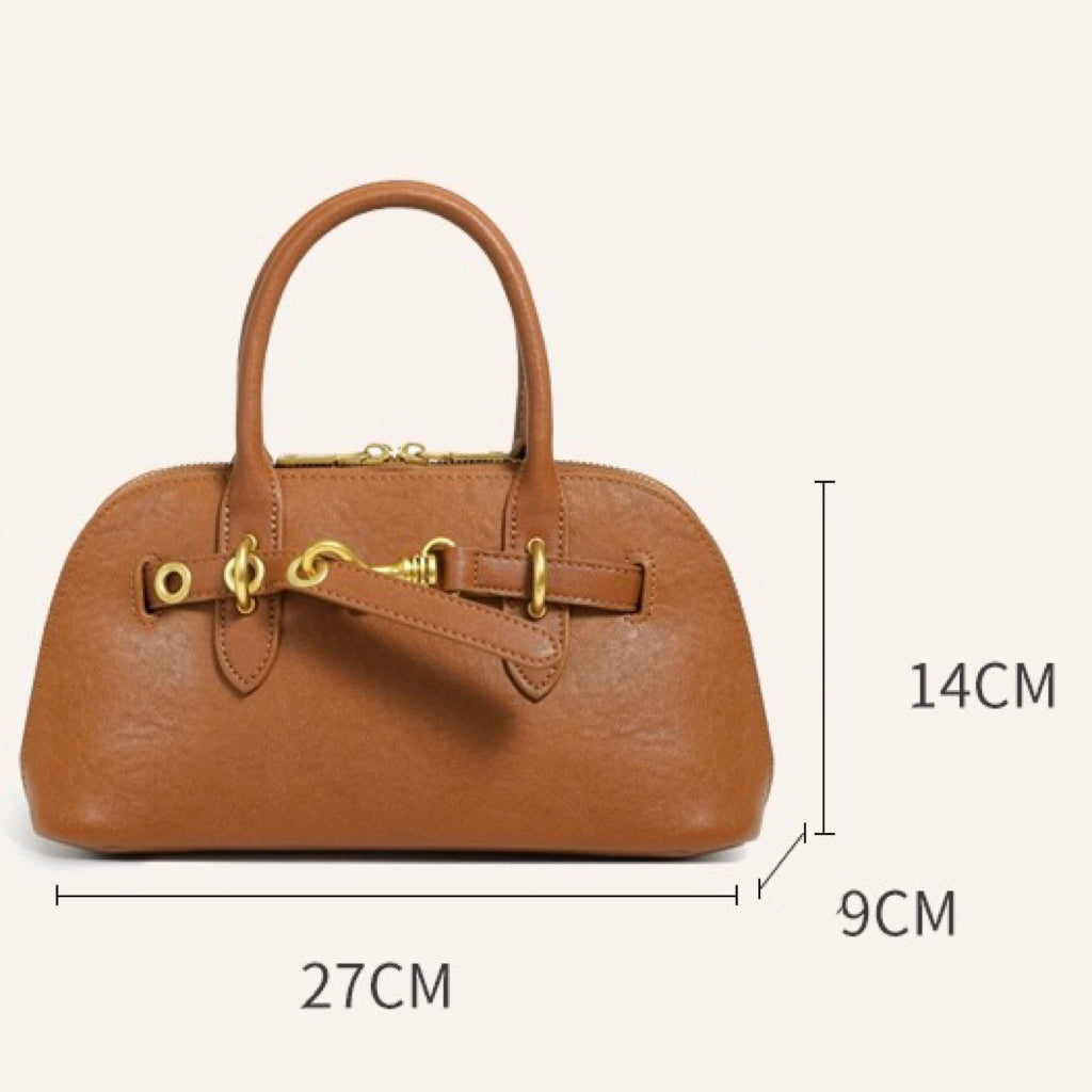 Elegant Vintage Genuine Leather Shell Bag for Women
