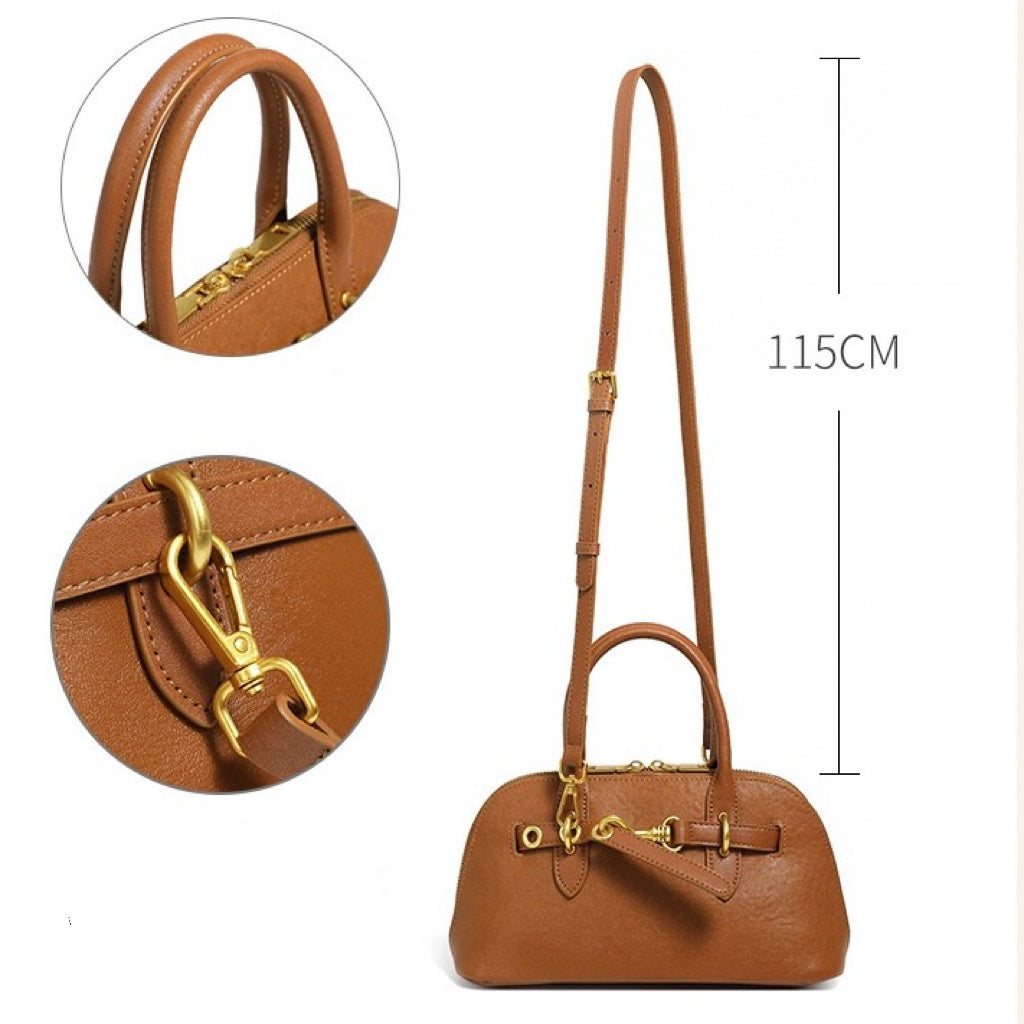 Elegant Vintage Genuine Leather Shell Bag for Women