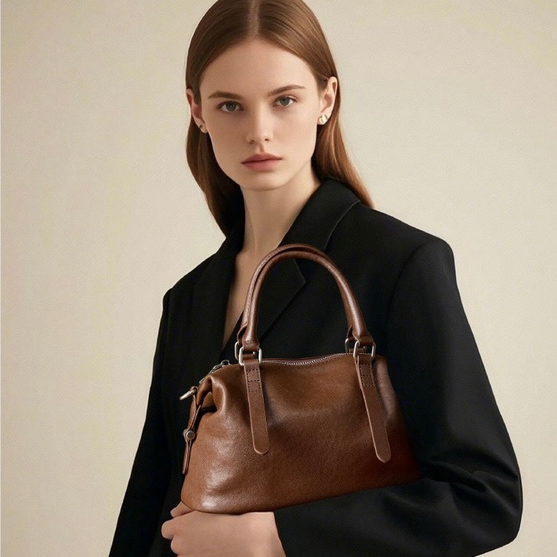 Vintage Top Grain Leather Crossbody Handbag