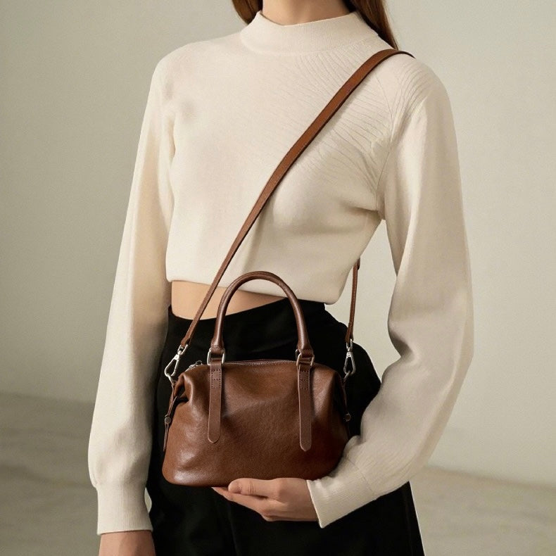 Vintage Top Grain Leather Crossbody Handbag